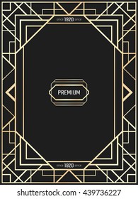 Vector Geometric Frame In Art Deco Style. Rectangle Vector Abstract Element For Design.