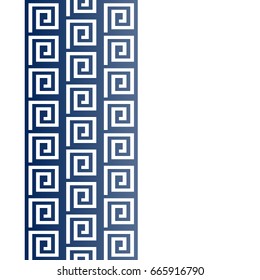 Vector geometric frame in greek style. Seamless border for design. Greece background with meander ornament. Suitable for laser cutting.
