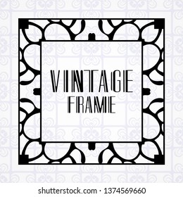 Vector geometric frame in modern art deco style. Rectangle vector abstract element for design of badge, logo, label, invitation and packaging of luxury products. Vintage luxury background