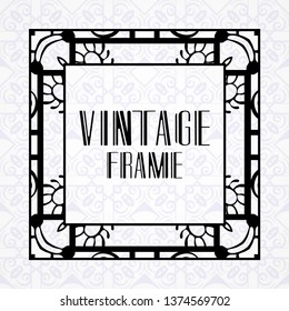 Vector geometric frame in modern art deco style. Rectangle vector abstract element for design of badge, logo, label, invitation and packaging of luxury products. Vintage luxury background