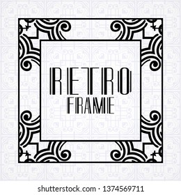 Vector geometric frame in modern art deco style. Rectangle vector abstract element for design of badge, logo, label, invitation and packaging of luxury products. Vintage luxury background
