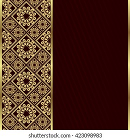 Vector geometric frame oriental style. Premium vector card in luxury style.