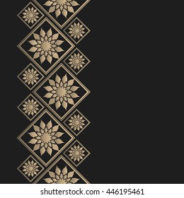 Vector geometric frame in oriental style. Seamless border for design. Eastern background. Islamic card with place for text.