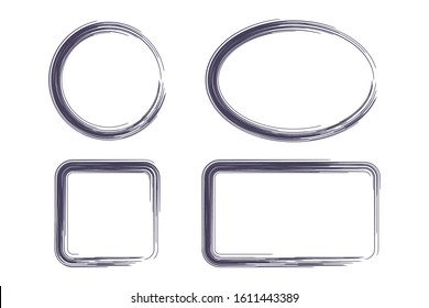 vector geometric frame set. Circle oval square