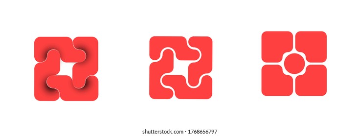 Vector geometric frame in trendy mono line style logo, vector illustration.
