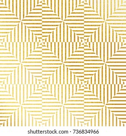 Vector geometric gold glittering seamless pattern on white background.