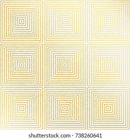 Vector geometric gold glittering seamless pattern on white background.
