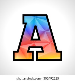 Vector Geometric Gradient Design Font. Children letter A