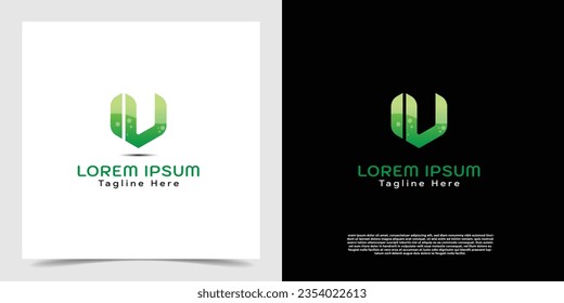 Vector Geometric graphic and letter V or I V logo design. Business logo vector template