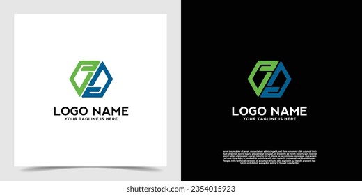 Vector Geometric graphic and letter Z logo design. Z initial logo vector template