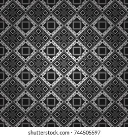 Vector geometric gray, black and white flat seamless pattern.