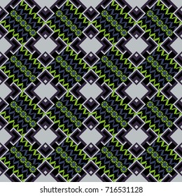 Vector geometric gray, violet and black seamless background.