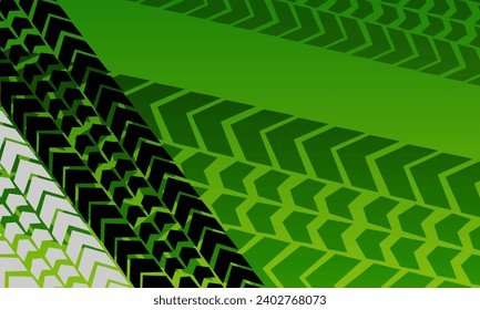 El fondo de la pista de las pistas de los neumáticos de gradiente verde geométrico vectorial.