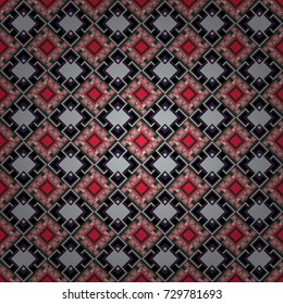 Vector geometric green, violet and gray flat seamless pattern.