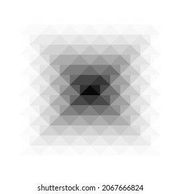 Vector geometric halftone background. Abstract low poly logo design. Monokchrome kaleidoscope pattern. 