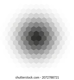 Vector geometric halftone background. Abstract low poly logo design. Monokchrome kaleidoscope pattern. 