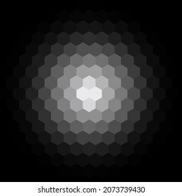 Vector geometric halftone background. Abstract low poly logo design. Monokchrome kaleidoscope pattern. 