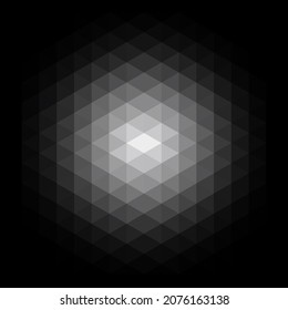 Vector Geometric Halftone Background. Abstract Low Poly Logo Design. Monokchrome Kaleidoscope Pattern. 