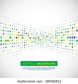 Vector geometric halftone background in Brazil flag concept.