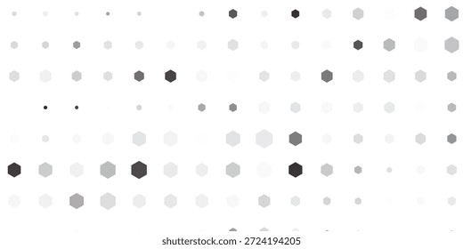 Vector geométrico Halftone Formas hexagonales Tecnología Oscilación Onda Fondo Abstractas. Patrón Hexagonal Retro Simple.