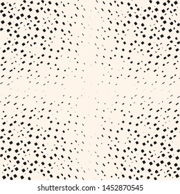 Vector geometric halftone seamless pattern. Abstract monochrome background with radial gradient transition effect. Modern sport style illustration. Black and white grunge texture. Repeatable design