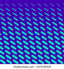 Vector geometric halftone seamless pattern with diagonal dash lines, fading stripes. Vertical gradient transition effect. Extreme sport style background. Abstract texture in purple and turquoise color