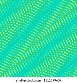 Vector geometric halftone seamless pattern with diagonal fading lines, zigzag, chevron. Gradient transition effect. Sport style background. Abstract texture in vibrant colors, bright green and yellow