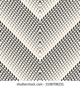 Vector geometric halftone seamless pattern with small lines, fading stripes, zigzag, chevron. Monochrome gradient transition effect. Sport style background. Abstract black and white repeatable texture