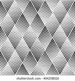 Vector Geometric Halftone Seamless Pattern. Retro Pointillism Vector Seamless Background. Vector Old School Design. Vector Dotted Seamless Texture. Vector Continuous Abstract Retro Pattern