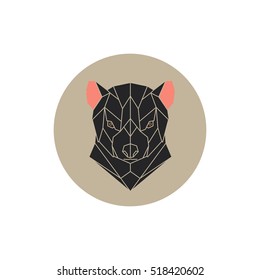 Vector geometric head Tasmanian Devil.