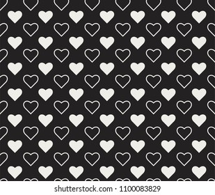 Vector Geometric Heart Background. Abstract cute seamless pattern. Valentine Day's Texture.