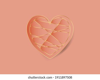 Vector geometric heart with light effects
