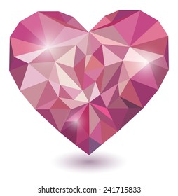 Vector geometric heart with light effects
