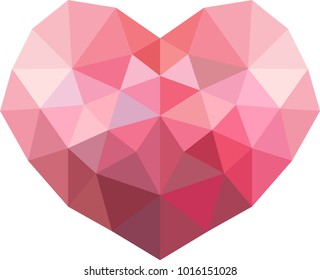 vector geometric heart, low poly style
