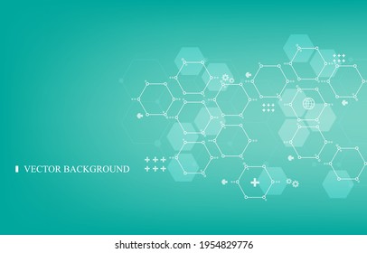 Vector geometric hexagon background.Medical science and technology concept.