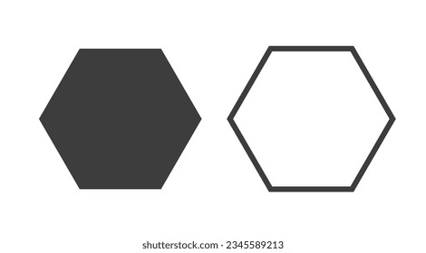 Vector geometric hexagon icon hexagonal six sided line hexagon polygon