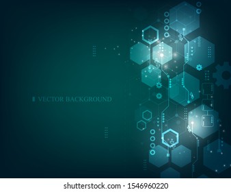 vector geometric hexagon shape technology concept.vector wallpaper background.
