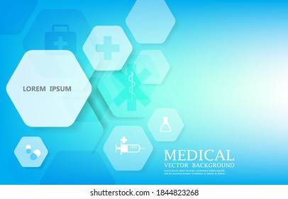 vector geometric hexagon.medical info graphic concept.