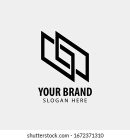 Vector geometric icon. Linear style logo.