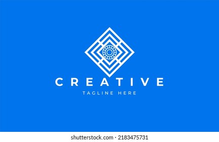 Vector geometric icon. Linear style logo.
