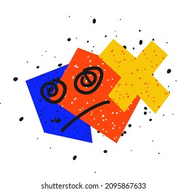 vector geometric icon for mobile app and website design. АAbstract composition of shapes. Program message. User interface template. Vibrant shapes