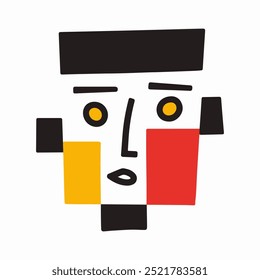 Vector geometric illustration of a face in a flat style
