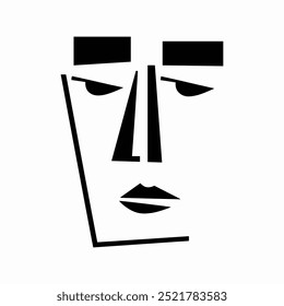 Vector geometric illustration of a face in a flat style