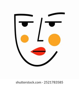 Vector geometric illustration of a face in a flat style
