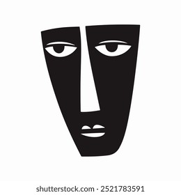 Vector geometric illustration of a face in a flat style