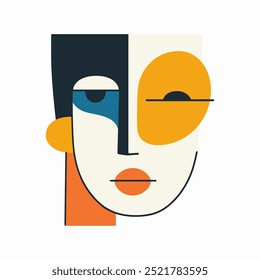 Vector geometric illustration of a face in a flat style