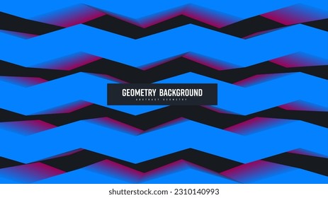 Vector geometric illustration, with gradient abstract background, bright oblique lines, blue, pink elements, blend shape. Dynamic background with a stylish pattern, creative decor, colored backdrop