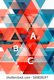 Vector geometric infographic triangles with option letters