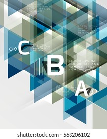Vector geometric infographic triangles with option letters