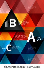 Vector geometric infographic triangles with option letters